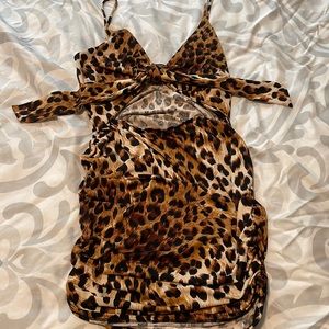 Ruched Cheetah Dress